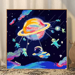 数字油画diy宇航员油彩画填充儿童卡通动漫简单手绘画画2025新款