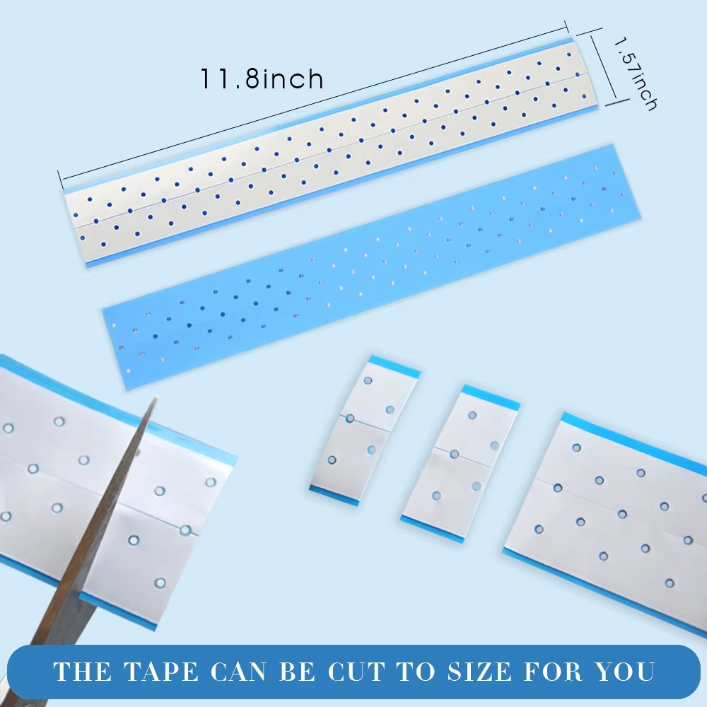 Transfronteriza spot transpirable película de agujero de doble cara fuerte adhesión peluca agujero grande azul tejido adhesivo de doble cara película de bloque de cabello