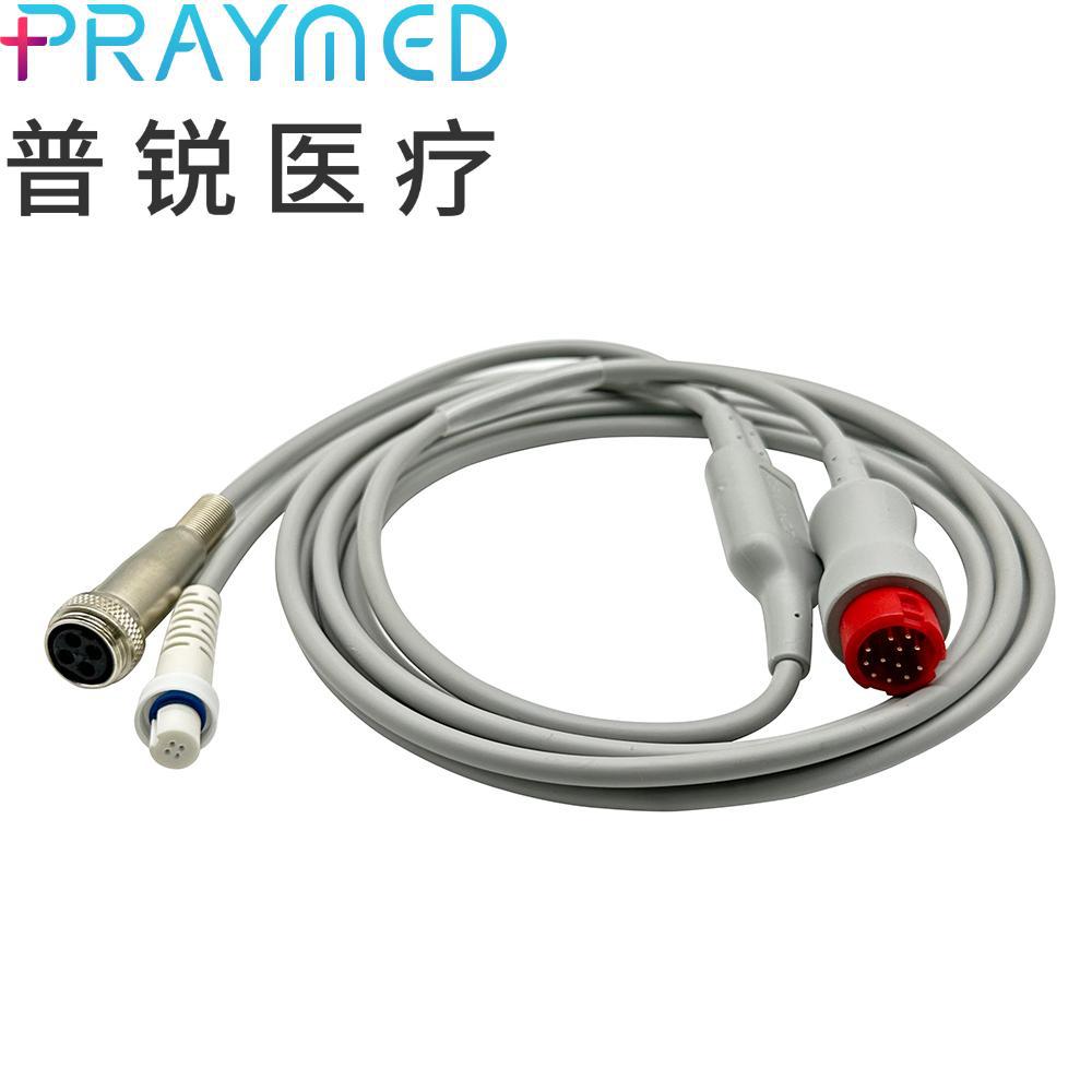 兼容迈瑞PM、IPM、MEC监护仪CO心排量12针主电缆主流旁流电缆温度