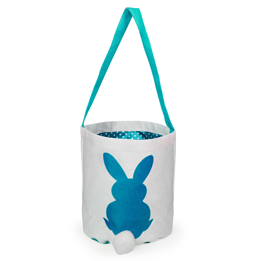 Transferencia de calor de impresión bolsa de Pascua conejo patrón bolso de lino bolsa de Pascua celebración conejo bolsa en stock