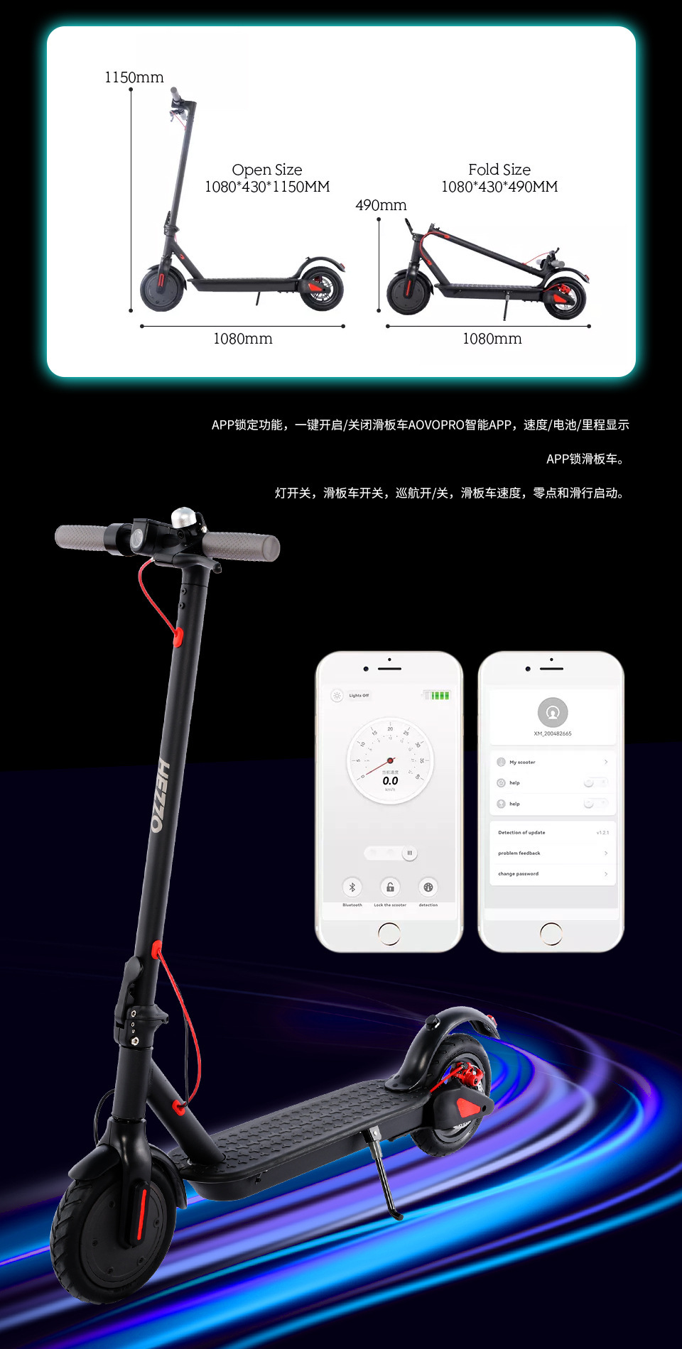 European and American Overseas Warehouse Foldableable 8.5inch Rear Shock Absorption 36V10.4Ah Electric Scooter for Transportation