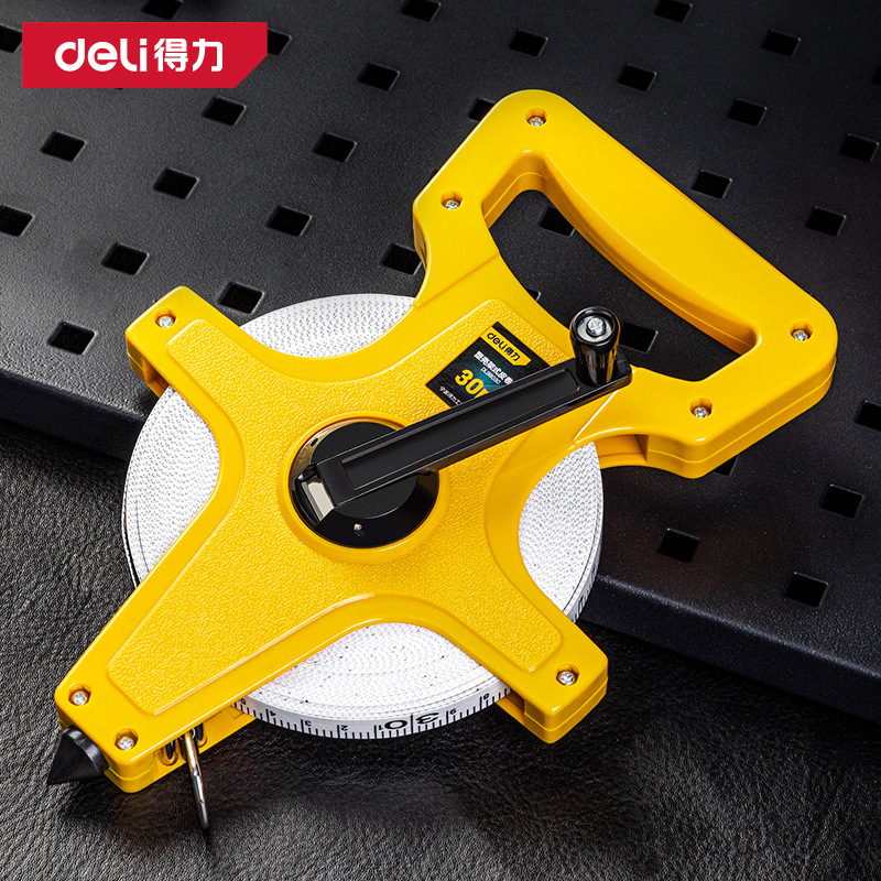 得力架式皮卷尺塑壳30/50/100米DL98030DL98050DL98100