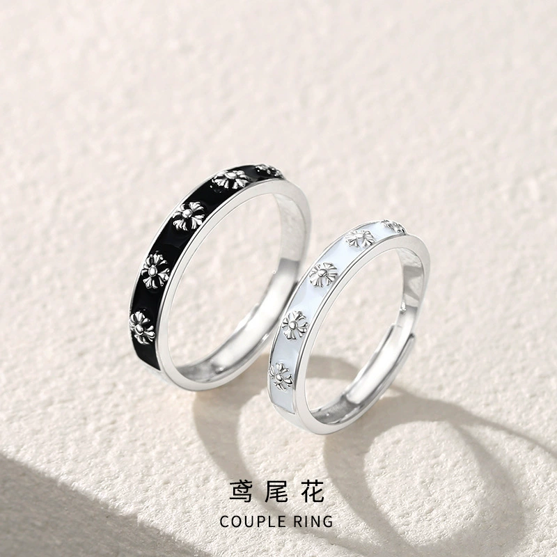 Huayoule Новое парное кольцо с Ирисом, персонализированное роскошное нишевое цветочное узор, кольцо для мужчин и женщин на большие расстояния