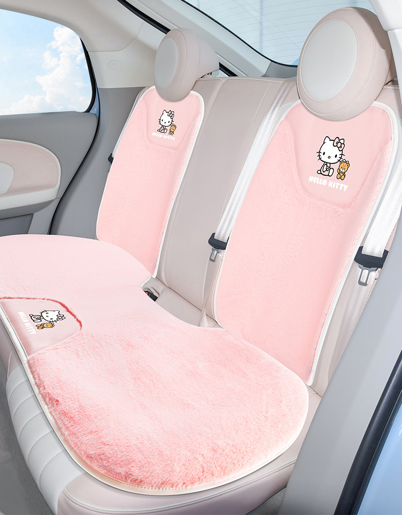 Car Plush Cushion Three-piece Winter Warm Cartoon Wool Cushion Car Cushion Thickened Cushion Fashionable Small Square Cushion