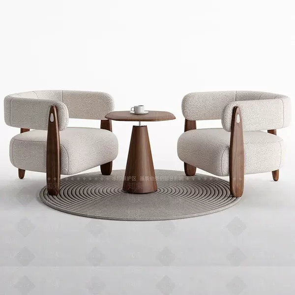 Negotiation table and chair set, simple and modern, one table and two chairs, new Chinese style solid wood reception chairs, leisure table and chairs for sales offices