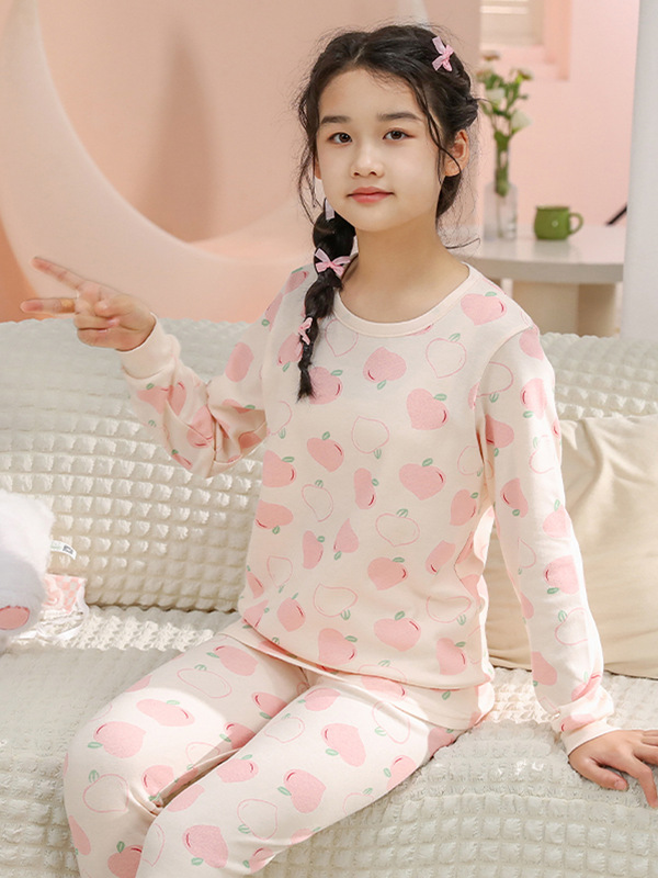 儿童睡衣纯棉衬衣线裤男童保暖内衣女童宝宝秋衣秋裤中小童棉毛衫|undefined