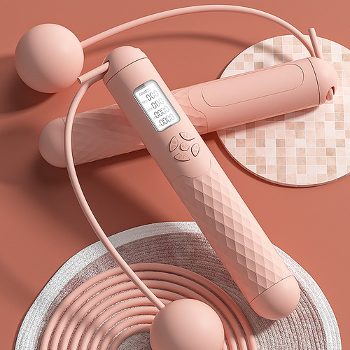 Cordless skipping rope, professional fitness and sports skipping rope, wholesale weight-bearing weight ball, special fat-burning intelligent electronic counting skipping rope