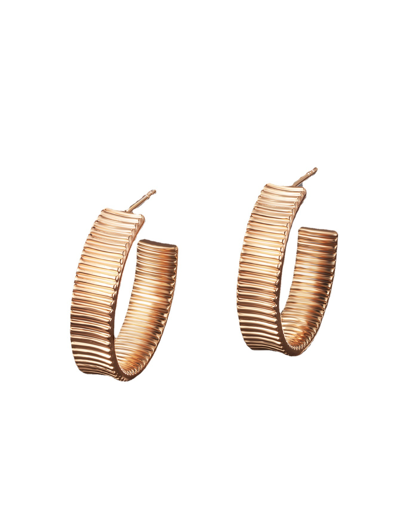 Pendientes Xuping de aleación chapados en oro, sencillos, en forma de C, estilo europeo y americano, pendientes de moda, joyería de alta gama para el verano, para mujer.