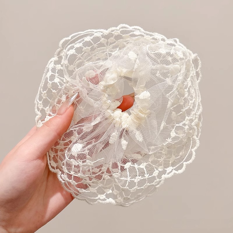 4 # Rejilla de encaje de pelo blanco lechoso-17CM