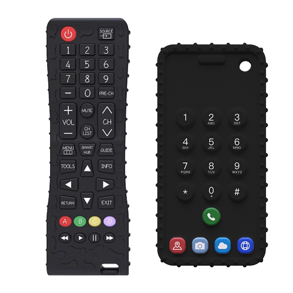 First generation remote control color printed black + first generation mobile phone black