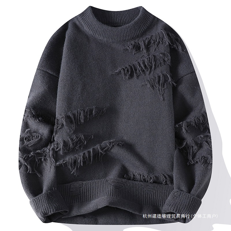 Winter trend solid color sweater