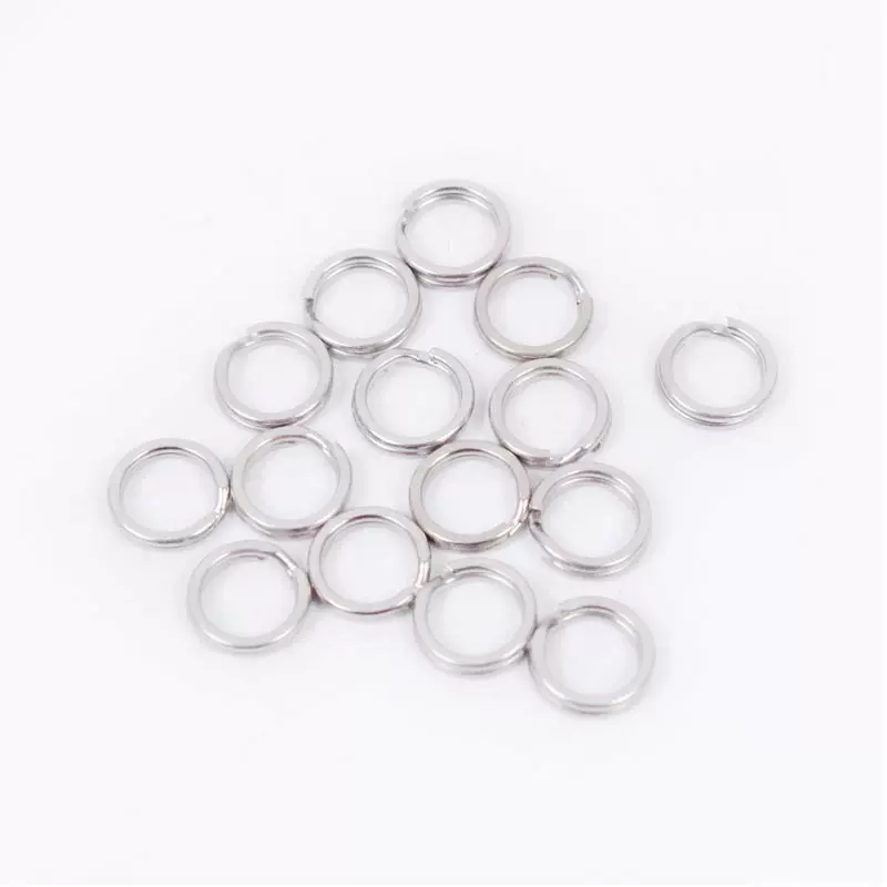 路亚渔具配件不锈钢304压扁双圈转环连接器鱼线防损圈垂钓用品