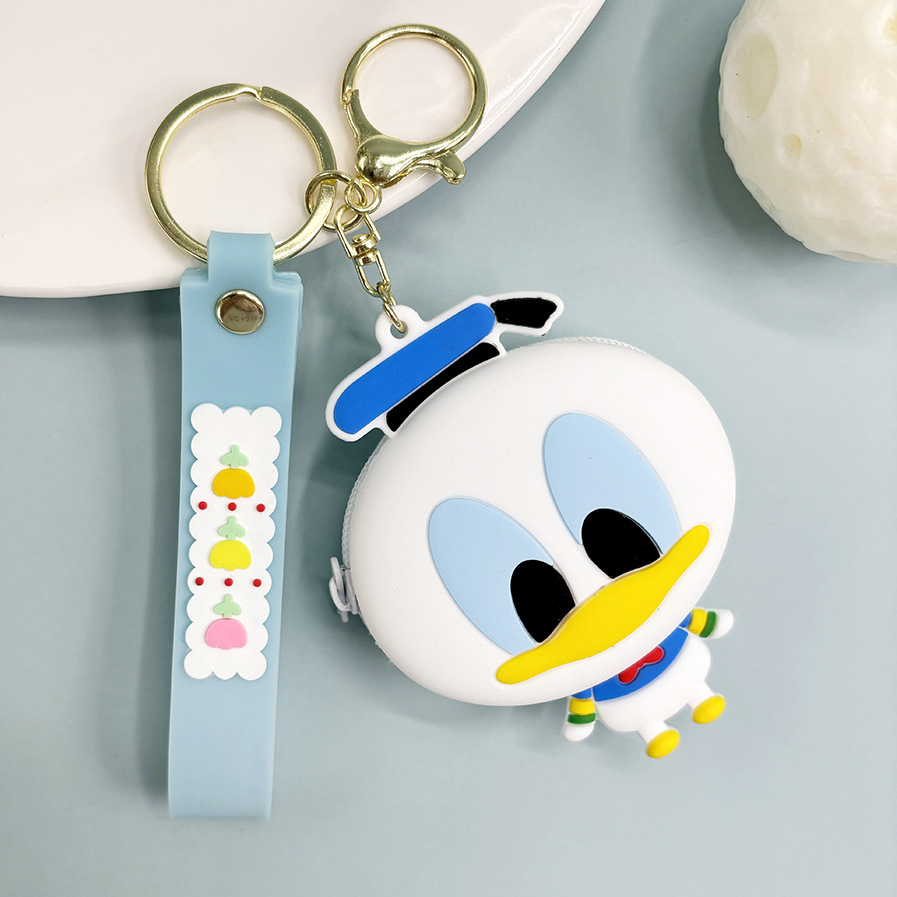 Super lindo Sanliou pareja de almacenamiento bolso de cambio llavero lindo monedero de fresa oso colgante bolso de llaves de chicas