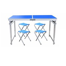 Outdoor Folding Table Chair  Height adjustable  Camping Alum