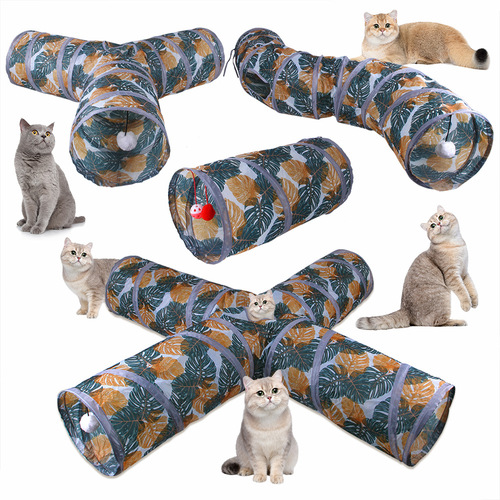 New Printed Cat Tunnel Pet Products Cat Tunnel Storage Folding Cat Channel Cat Toy Drill Bucket