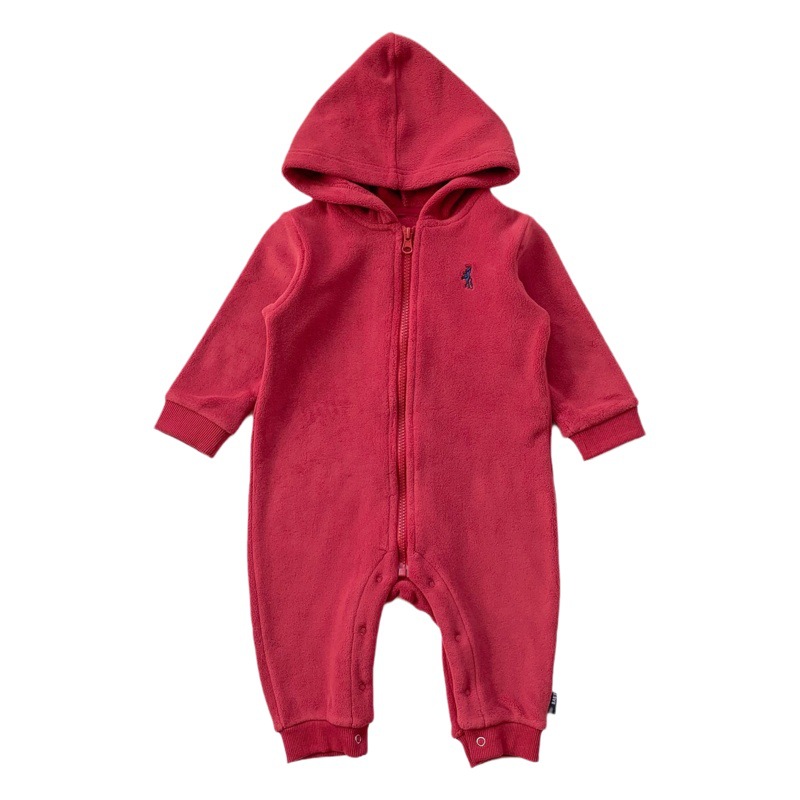 Bebé de una pieza 2025 otoño e invierno nuevo traje de escalada de terciopelo australiano para hombres y mujeres bebé de doble cara más traje de exterior de una pieza de terciopelo marea