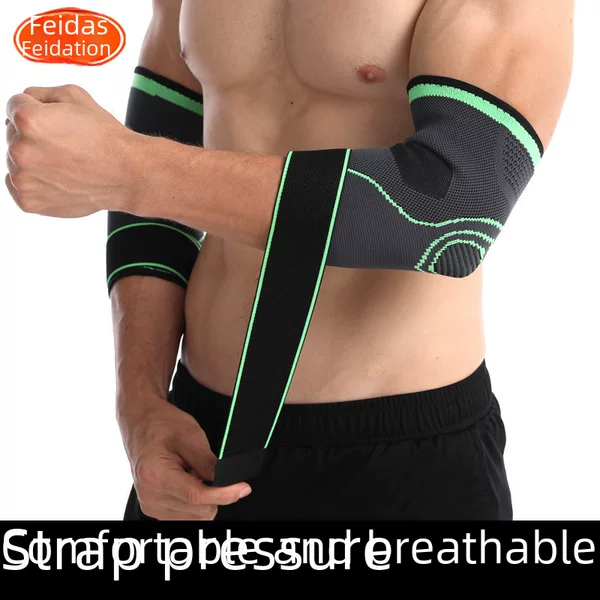 Sports pressure strap elbow pad unisex weight lifting fitness basketball Pressure Adjustable breathable tennis elbow pad