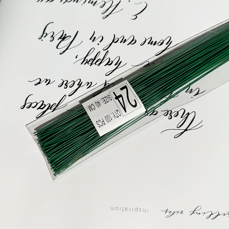 Floral de alambre de hierro flor eterna N ° 22 bolsa de plástico delgada de alambre de hierro verde Alambre de hierro de la flor Varilla DIY material hecho a mano de alambre de hierro varilla