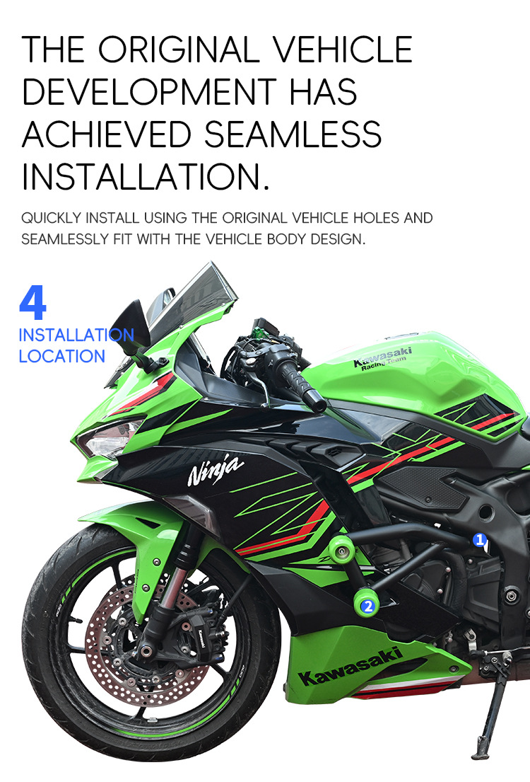Suitable for Kawasaki ZX4R crash bars, anti-fall bumpers, zx4rr spring racing bars, anti-collision protection, stunt bar modification