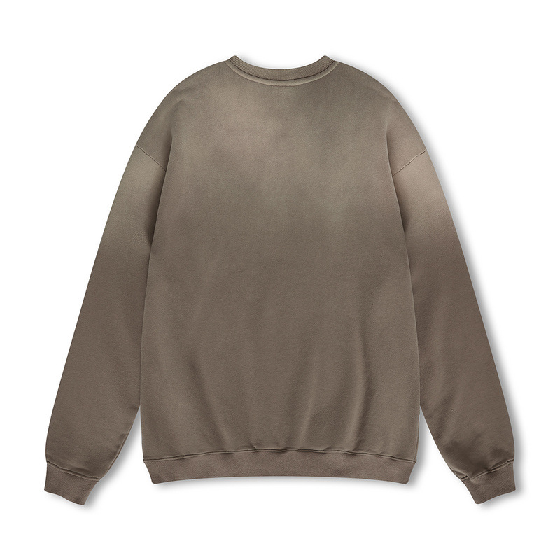 Erkek Giyim ana cadde 400G fırçalanmış peluş degrade sprey maymun zanaat yuvarlak yaka uzun kollu sweatshirt_voghion.com