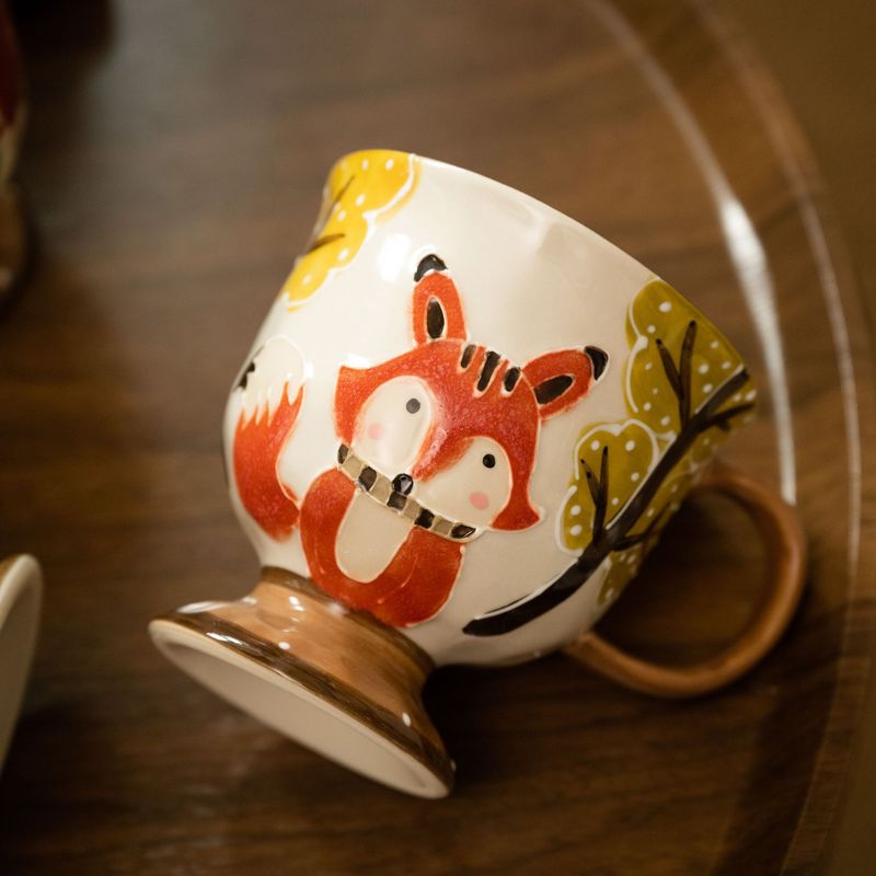 High-End Ceramic Cup Set, Mug, Coffee Cup, Souvenir, Underglaze Color Afternoon Tea Couple Cup and Saucer, Light Luxury and Exquisite