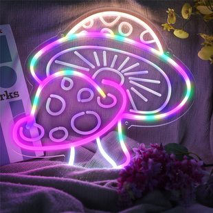 Evil Eyes neon sign LED light sign wall decoration, mushroom night light, atmosphere light