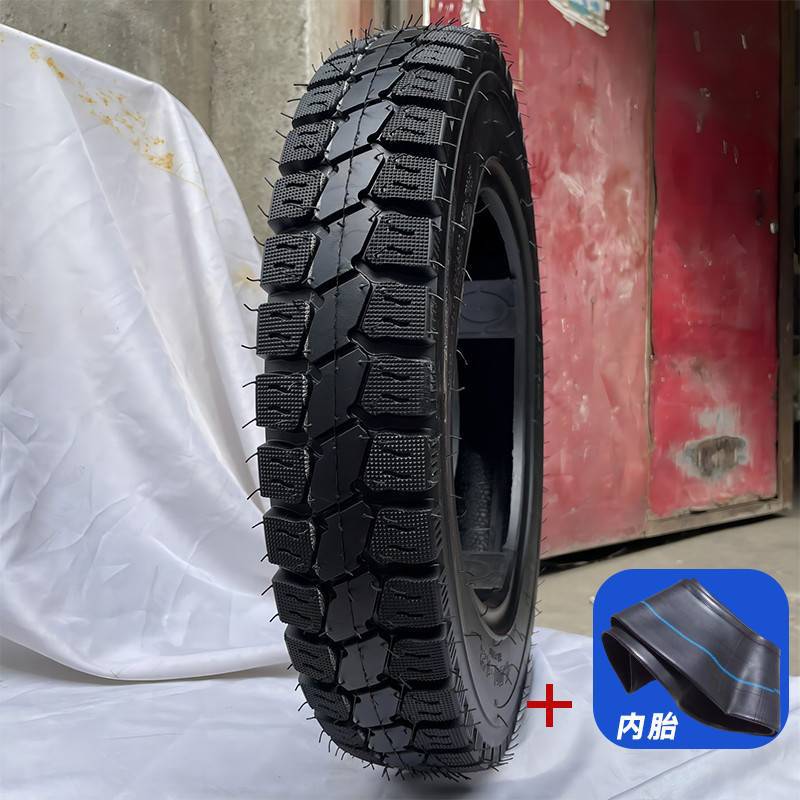 외부 타이어 + 내부 튜브 [단선 및 균열 포함 반품 및 교환] - 4.00-12 눈꽃 패턴 8겹 두꺼워짐