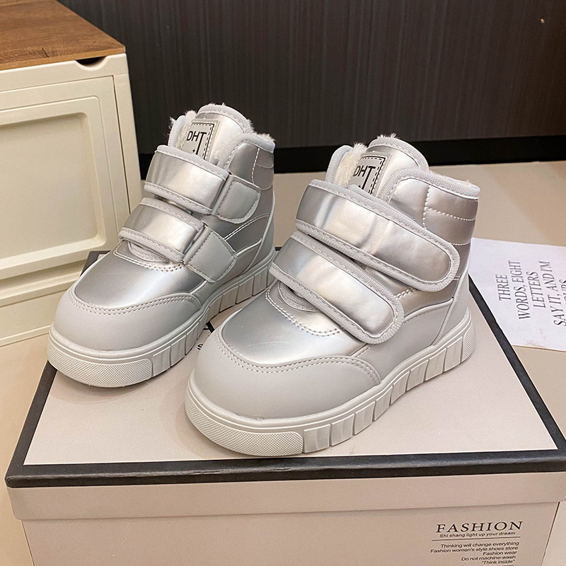Botas de nieve de niñas 2025 invierno nuevo niño con zapatos de algodón grueso botas calientes para niños botas de algodón