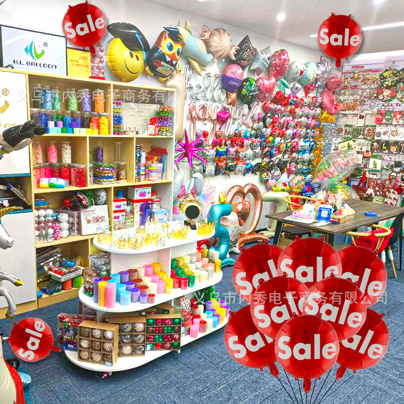 Globo de película de aluminio de 18 pulgadas SALE Ball Mall Promoción festivales de apertura de decoración de productos promocionales Disposición de supermercado