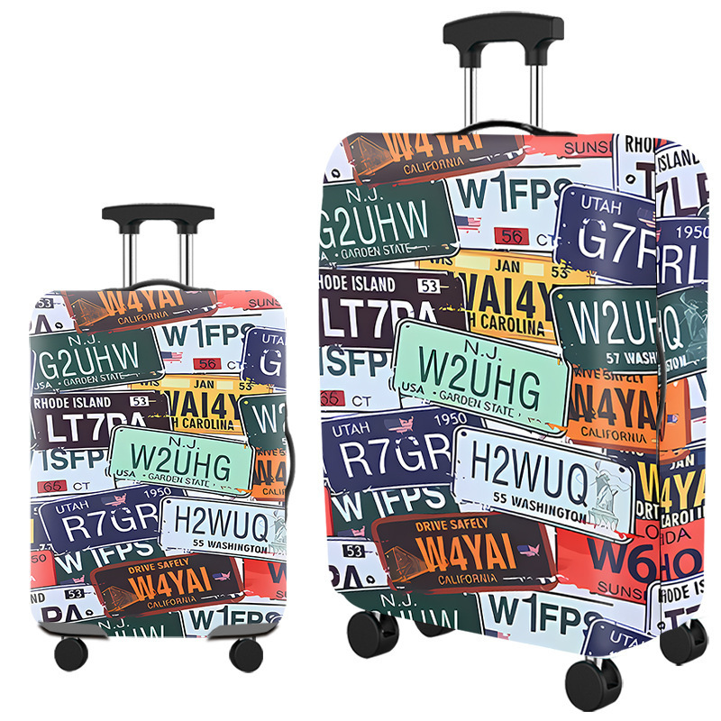 cubierta de maleta gruesa y resistente al desgaste cubierta de caja elástica caja de tracción cubierta de polvo cubierta de maleta de viaje impresión completa