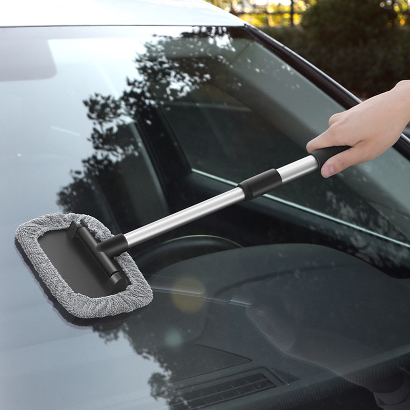 Microfiber car windshield cleaning tool car window retractable handle car glass cleaner