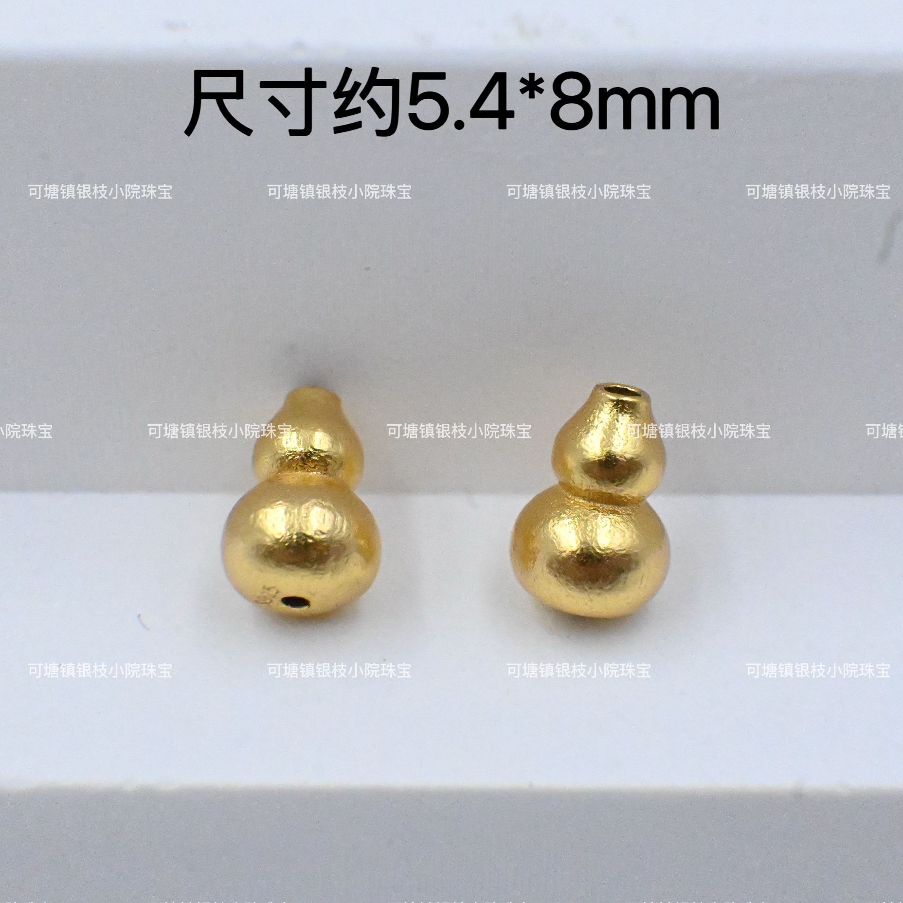full body s925 silver plating 24K pendant through hole diy beaded beaded bracelet necklace material lucky gourd accessories