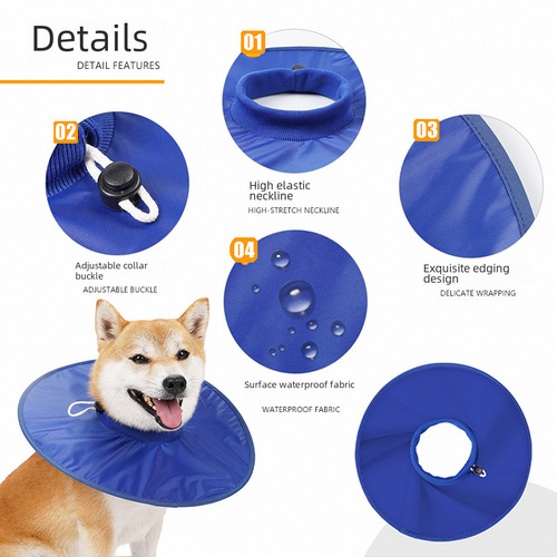Summer Pet Supplies Dog Elizabethan Collar Waterproof Anti-rotating Collar for Large Dogs Protection Collar Anti-saliva Anti-biting Collar