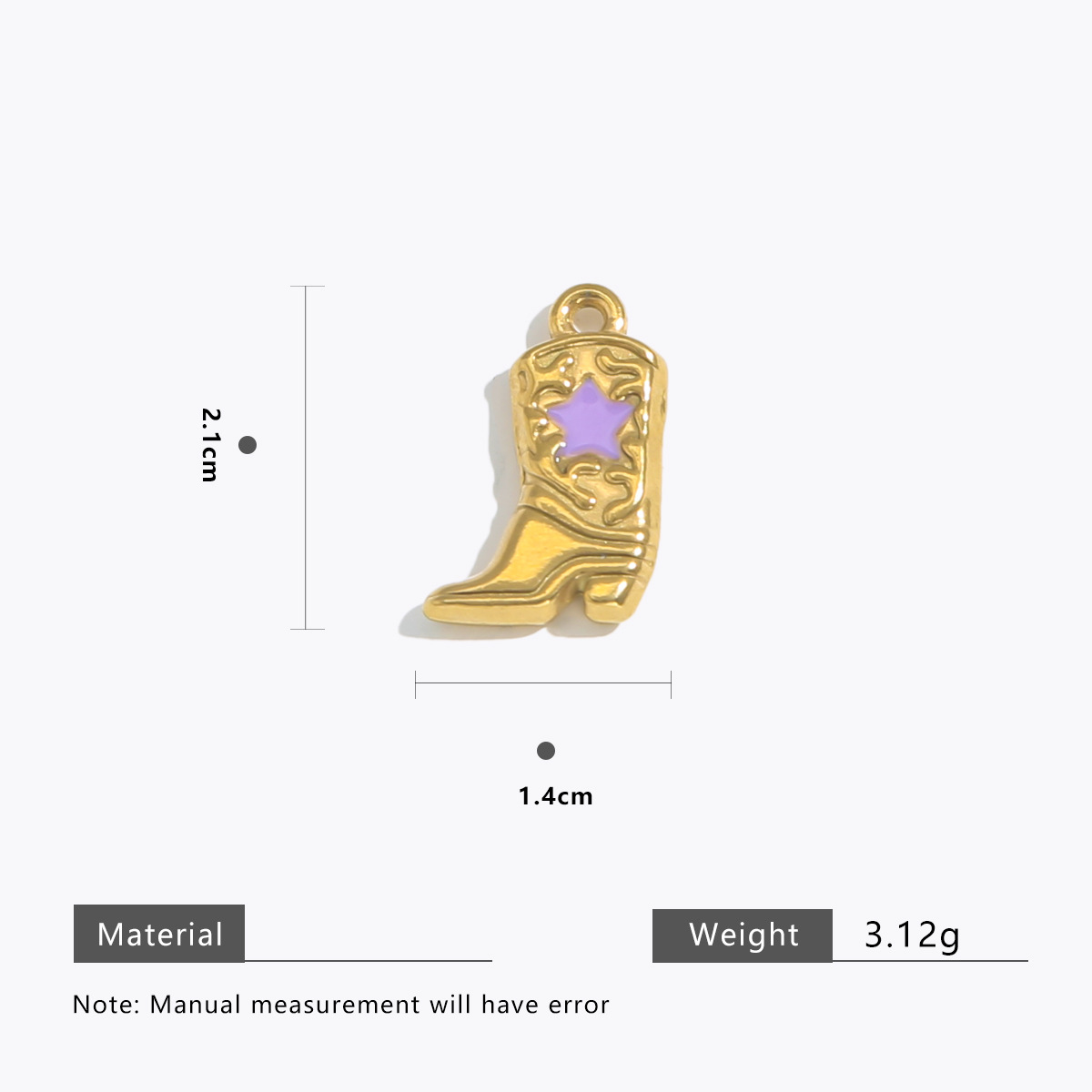 6g Weight Pendant Jewelry Making Type Charms Classification 5 PCS/Package Quantity 304 Stainless Steel Material Boots Pattern All Seasons Season Plating Design Retro, Classic Style Style 5 PCS/Package 304 Stainless Steel Boots Pendant Charms 14