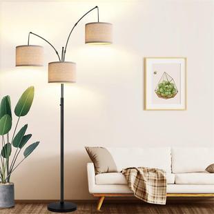 Living Room Floor Lamp Sofa Fishing Lamp Cross-Border Amazon 3-Head Dimmable Led Vertical Bedroom American Floor Lamp