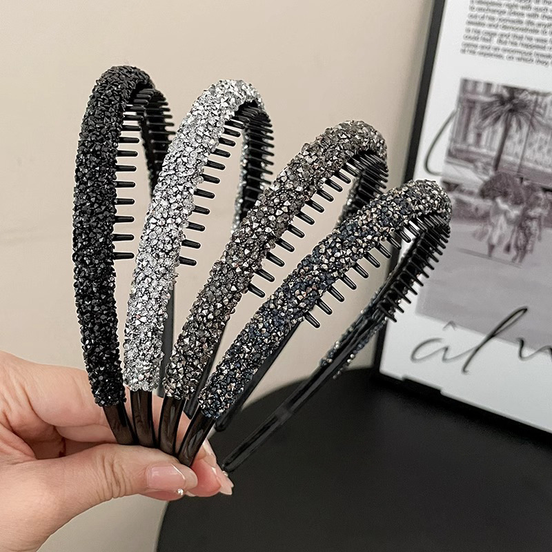 Perforación con dientes antideslizantes, banda de cabello para lavar la cara, pestañas, banda de cabello para el cabello, banda de cabello para la red roja, banda de cabello de alta calidad, perforación de agua brillante, banda de mujer