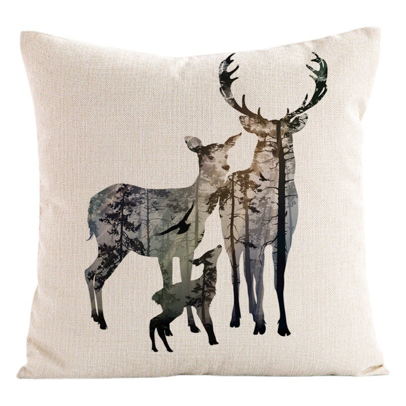 Скандинавский креативный льняная наволочка из рога лося домашний чехол для подушки для дивана повседневное эркерное окно большая подушка праздничный подарок