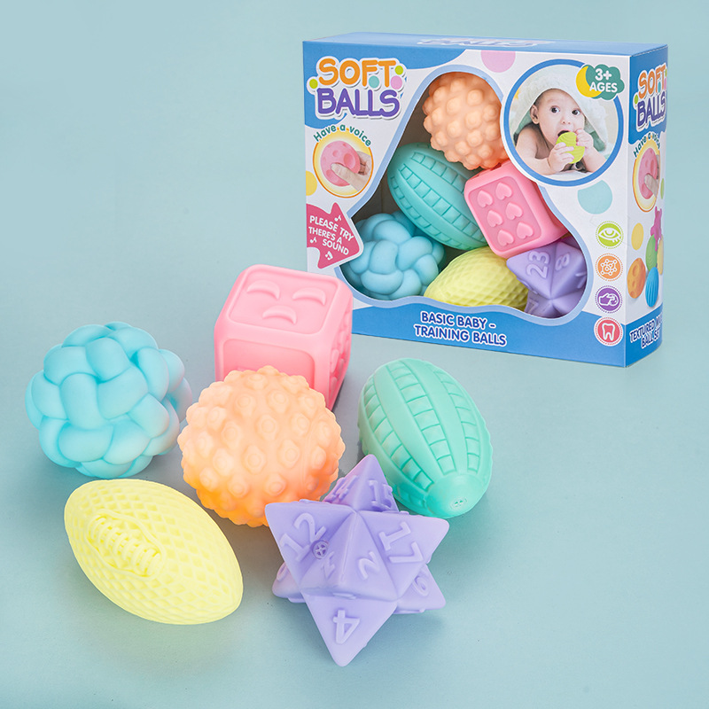 Bola de la mano del bebé juguete multi-textura bola táctil agarre masaje de los niños goma suave bola táctil educativa jugando baño de agua