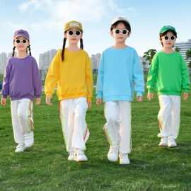 元旦儿童啦啦队卫衣演出服糖果幼儿园运动会班服小学生表演服装