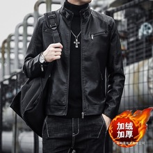 皮衣男秋冬季新款海宁真皮韩版修身机车服皮夹克男青年加绒外套潮