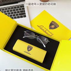 ランボルギーニ老眼鏡スマート高精細フレームレス太陽光変色メガネ抗 UV 抗青色光メガネ