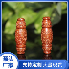 厂家批发仿清朝老和田玉卷云纹桶珠散珠批发文玩配饰配件批发收藏