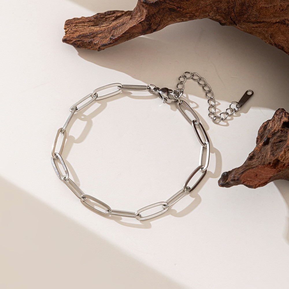 Pulsera de Acero de Titanio de Dongguan, Estilo Europeo y Americano, Diseño de Doble Cadena con Cuchillas, Exagerada, Hip-Hop, para Otoño e Invierno, No se Destiñe, para Mujer