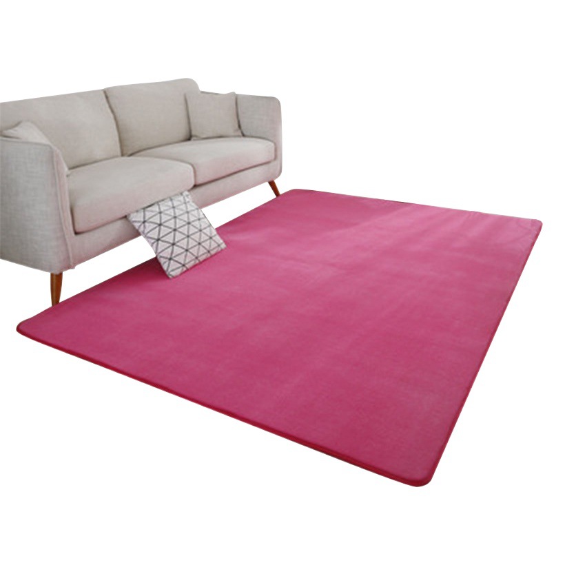 Coral fresco lana color sólido salón sofá alfombra nórdica simple dormitorio totalmente cubierto espesado piso