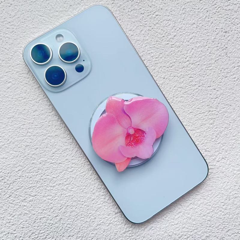 ins オーキッドアクリル接着剤磁気携帯電話ホルダーデスクトップ折りたたみポータブルオーキッド磁気携帯電話ホルダー|undefined