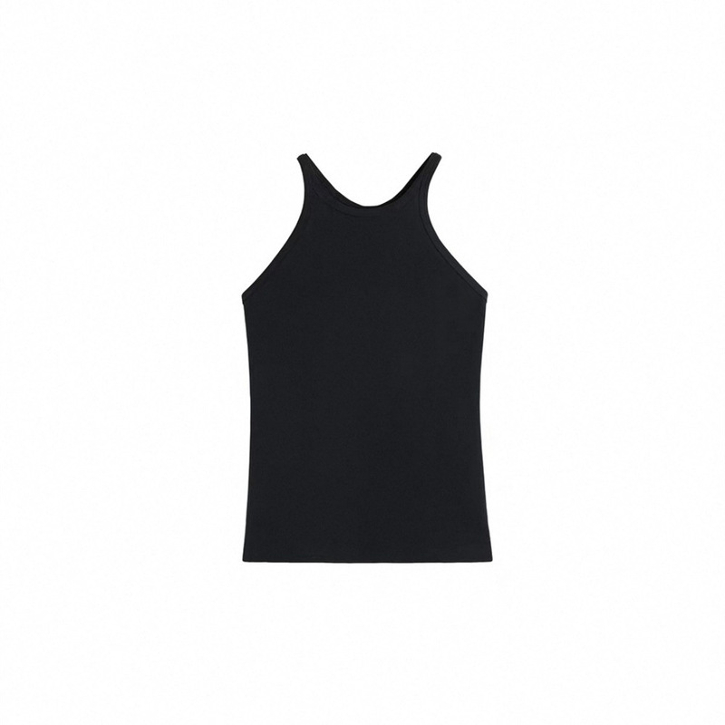 Multicolor Waffle Cotton Stretch Tight Slim-fit Breast Cover I-strap Camisole for Women