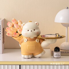 かわいいクマの玄関キー収納トレイ装飾品リビングルームコーヒーテーブルテレビキャビネットフラワーアレンジメント装飾新築祝い卸売