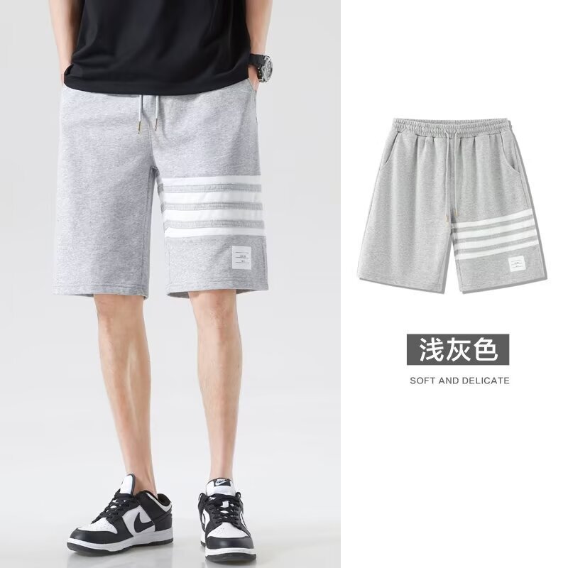 Striped Casual Shorts Men's Fashion Brand Summer Sports Five-point Pants Four-bar Pants Thin Beach Pants American Pants