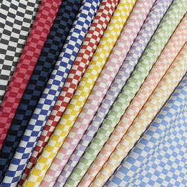 春夏彩色棋盘格子布衬衫连衣裙女装箱包娃衣diy手工面料