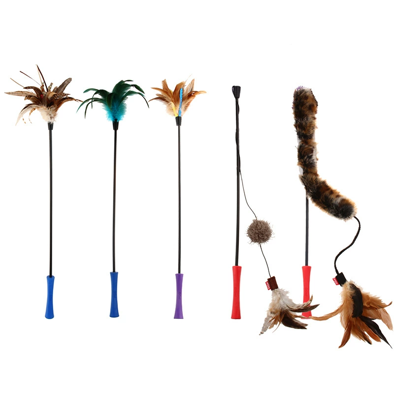 GiGwi дорогие игрушки для кошек кошачья палочка ткань мяч перо Интерактивная удочка для домашних кошек поставляет поколение волос